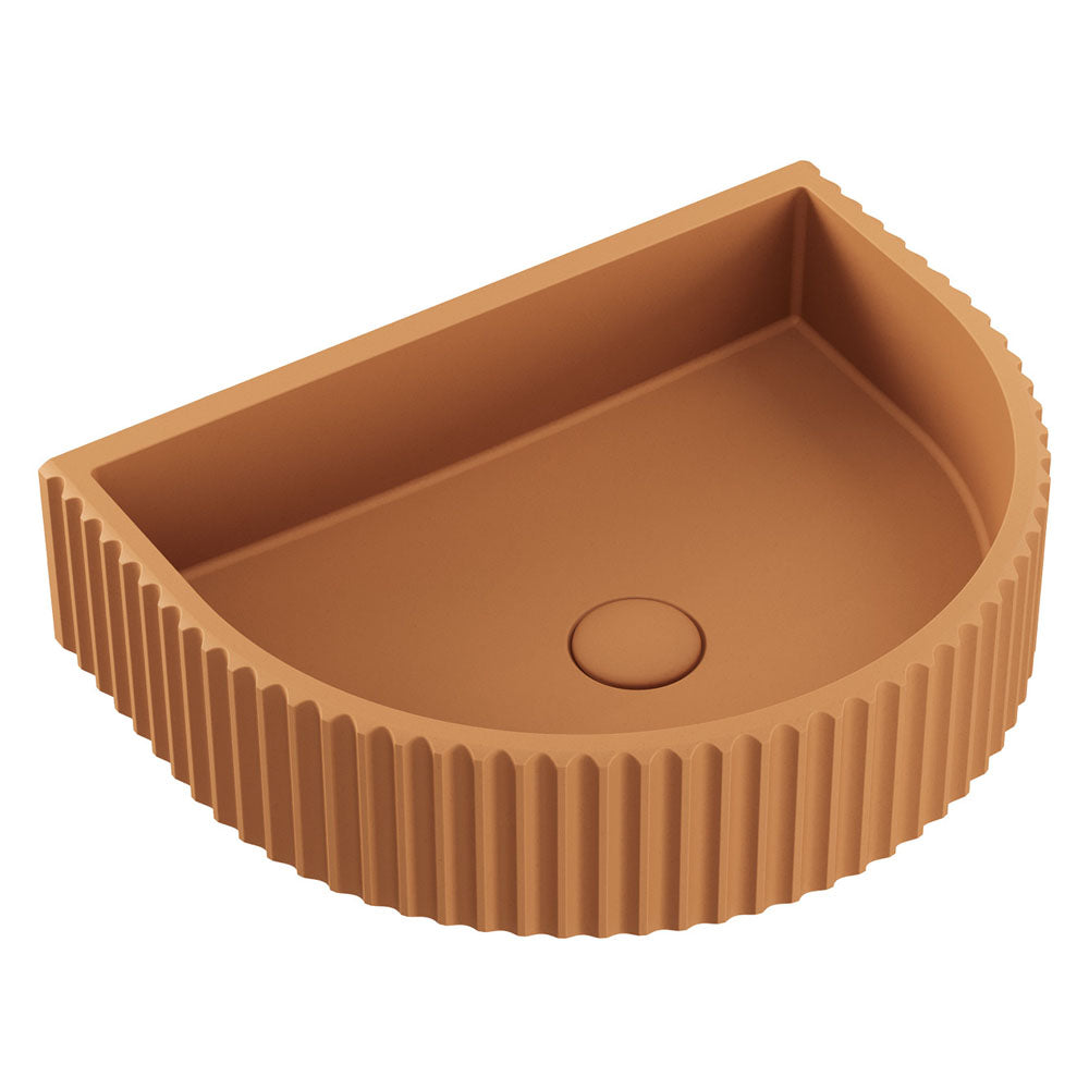Valentina Concrete Fluted Arch Wall Basin