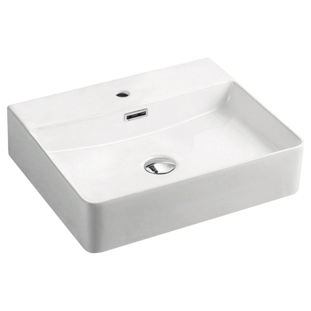 Petra 500 Above Counter Basin with Overflow - 1 Tap Hole