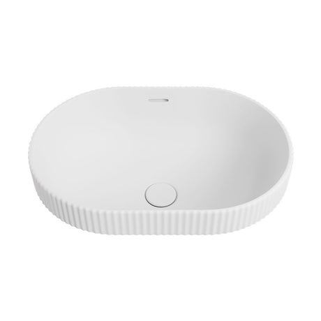 Eleanor Fluted Oval Semi Inset Basin with Overflow