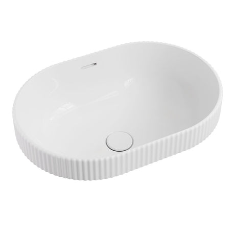 Eleanor Fluted Oval Semi Inset Basin with Overflow