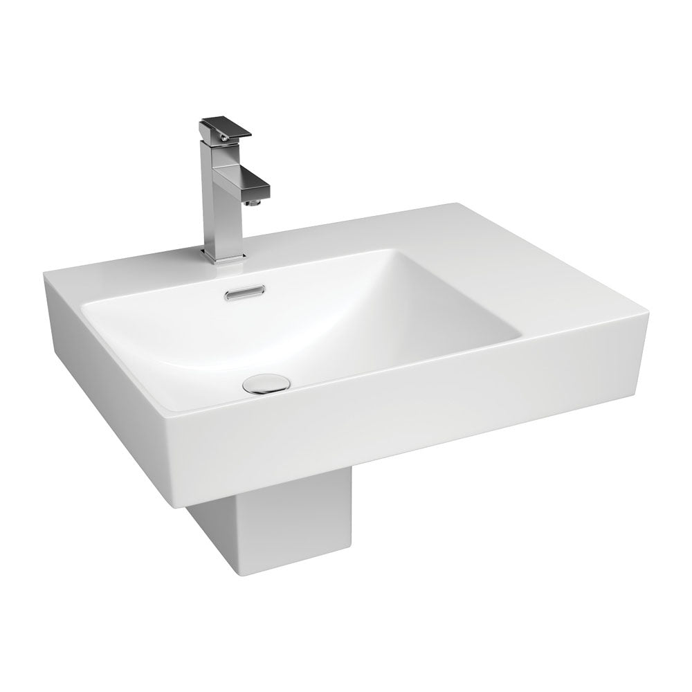 Tono 600 Wall Hung Basin with Shroud Left Hand Bowl