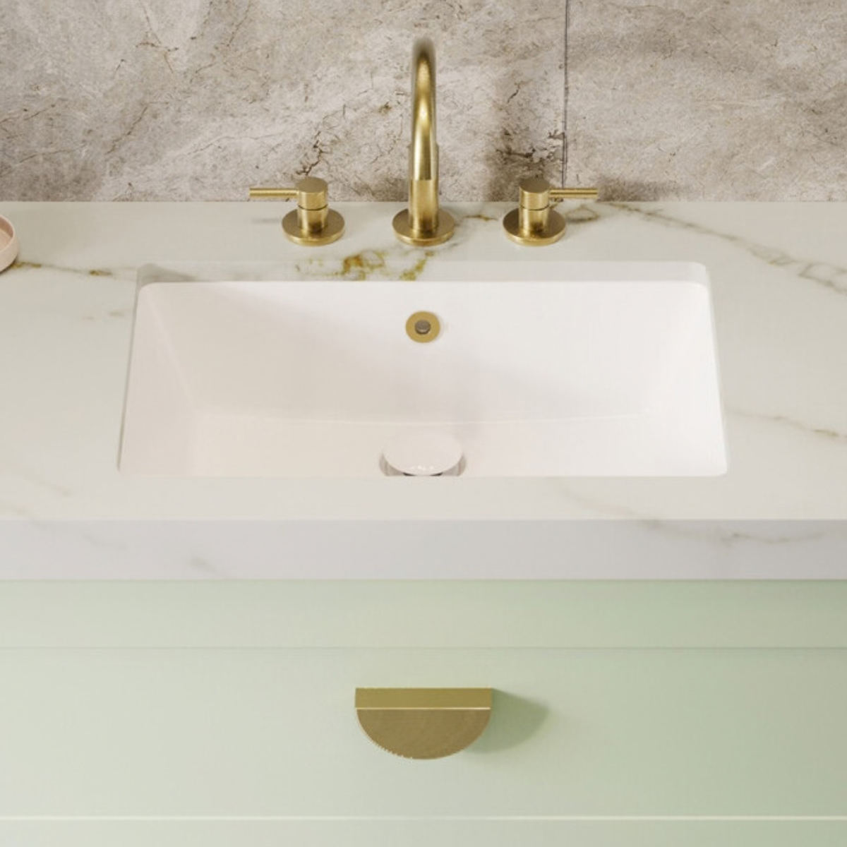 Rectangle Undermount Basin 530mm Gloss White