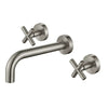 Ryker - Brushed Nickel Bath Spout w Wall Top Assemblies
