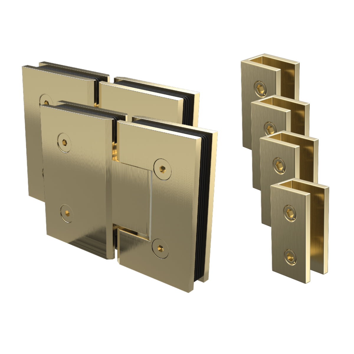 Purity - Brushed Brass Shower Enclosure Hardware Kit – Eos Bathware