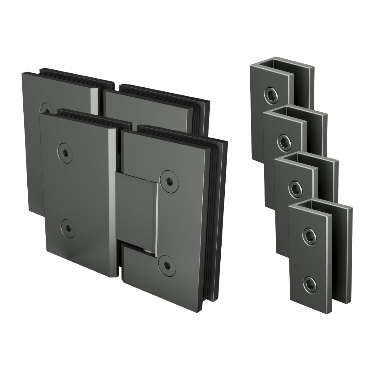 Purity - Gunmetal Shower Enclosure Hardware Kit – Eos Bathware