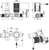 Mica Fluted Shower Mixer Diverter - Sideways
