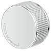 Mica Fluted progressive shower mixer with a round fluted control in polished chrome on a white background.