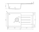 Fomos Black Granite Kitchen/Laundry Sink - 770 x 440mm