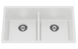 Fomos White Double Bowl Granite Kitchen/Laundry Sink -790 x 460mm