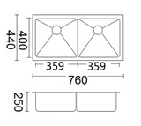 Luminare - Sink 760 x 440mm - Double Bowl
