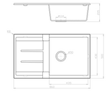 Fomos Black Granite Kitchen/Laundry Sink - 860 x 500mm