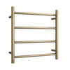 Thermorail - Straight/Round 550x550x122mm 41Watts 4 Bars - Brushed Brass