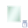 Ablaze - Sierra Rectangle Polished Edge Mirror with Sandblasted Border - 900x750mm with Hangers