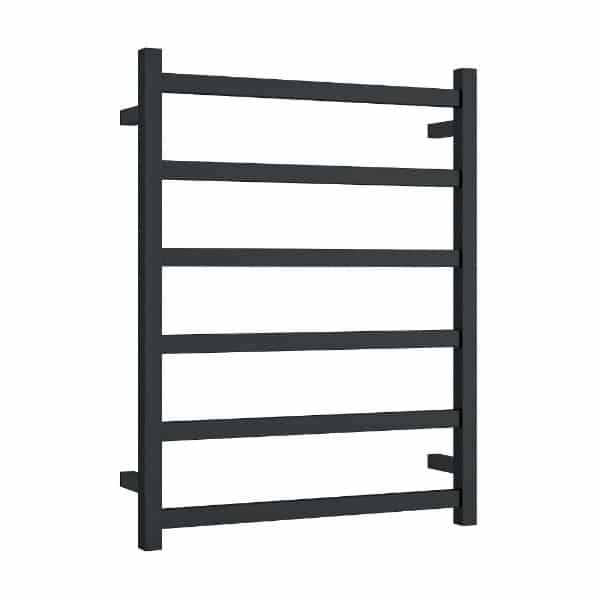 Thermorail - Straight/Square 600x800x120mm 104Watts 6 Bars - Matt Black