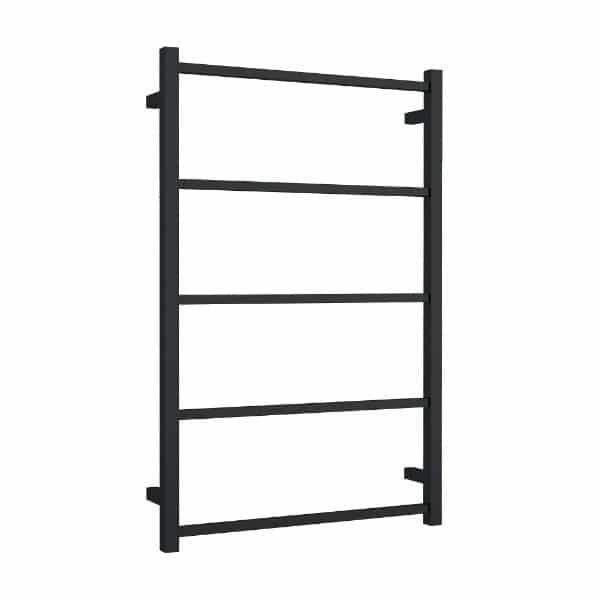 Thermorail - Non-Heated Straight/Square Ladder 650x1000x120mm 5 Bars - Matt Black