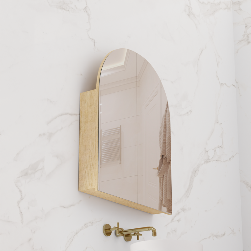 Arka - 800mm Light Oak Shaving Cabinet