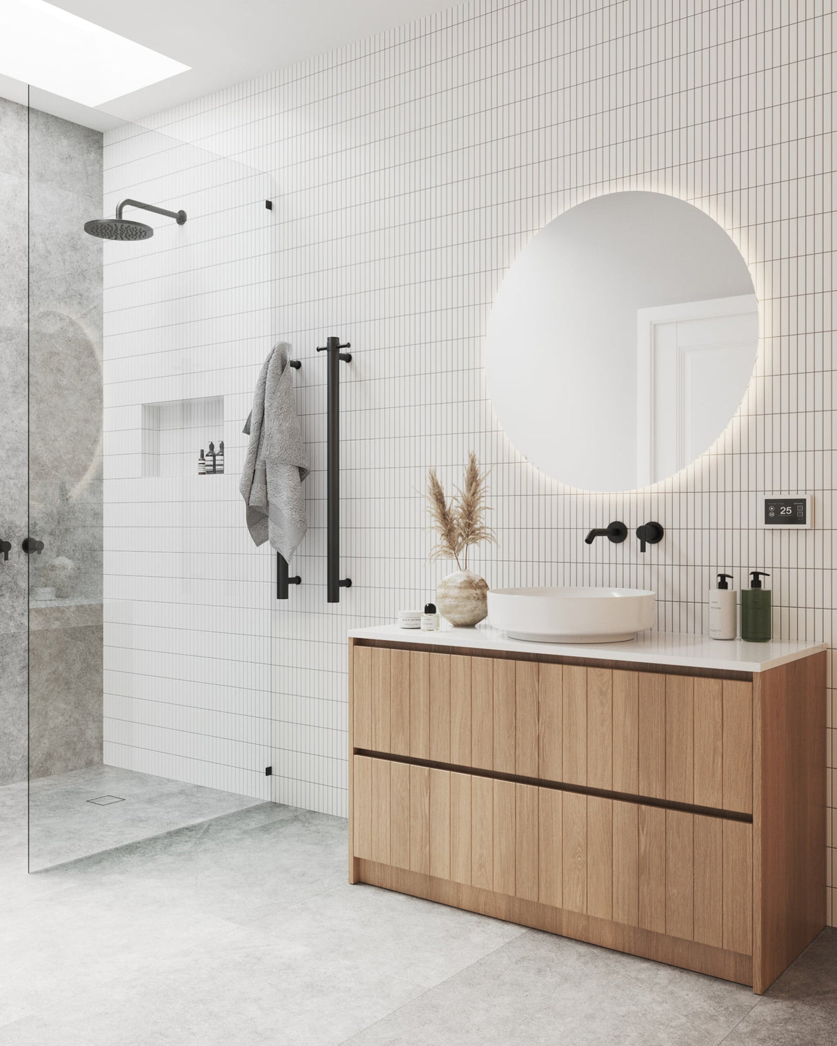 Ablaze - Backlit Round Mirror With Cool Light 900mmØ 80Watts - Includes Mirror Demister
