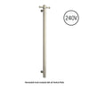 Thermorail - Straight/Round 240Volt Vertical Bar 900x142x100mm 20Watt With Optional Hook - Brushed Nickel