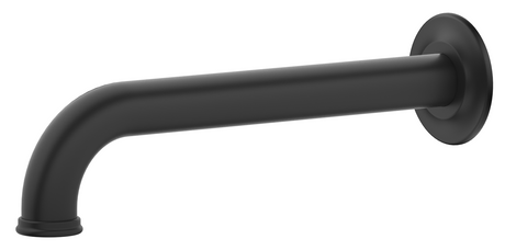 Mica Heritage wall-mounted bath and basin spout in matte black.