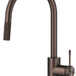 Mica Fluted pull-out sink mixer with a curved spout and fluted detailing in Dusk bronze on a white background.