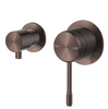 Mica Fluted Shower Mixer Diverter Sideways in dusk bronze, shown from two angles on a white background.