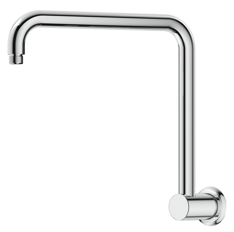 Mica Heritage wall-mounted gooseneck shower arm in polished chrome.