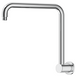 Mica Gooseneck Shower Arm in polished chrome with a curved high-rise wall-mounted design. 