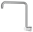 Mica Gooseneck Shower Arm in polished chrome with a curved high-rise wall-mounted design. 