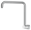 Mica Gooseneck Shower Arm in polished chrome with a curved high-rise wall-mounted design. 