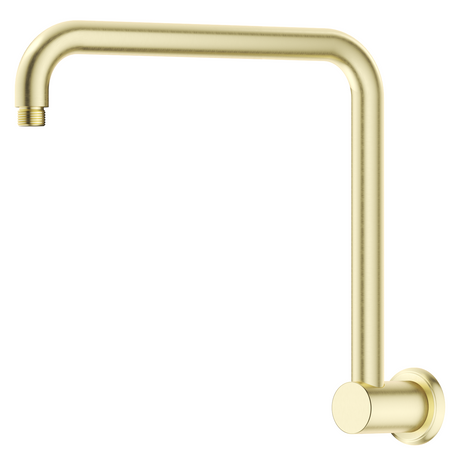 Mica Heritage wall-mounted gooseneck shower arm in French Gold.
