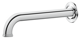 Mica Heritage wall-mounted bath and basin spout in polished chrome.