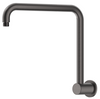 Mica Gooseneck Shower Arm in gunmetal with a curved high-rise wall-mounted design. 