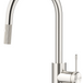 Mica Fluted pull-out sink mixer with a curved spout and fluted detailing in brushed nickel on a white background.
