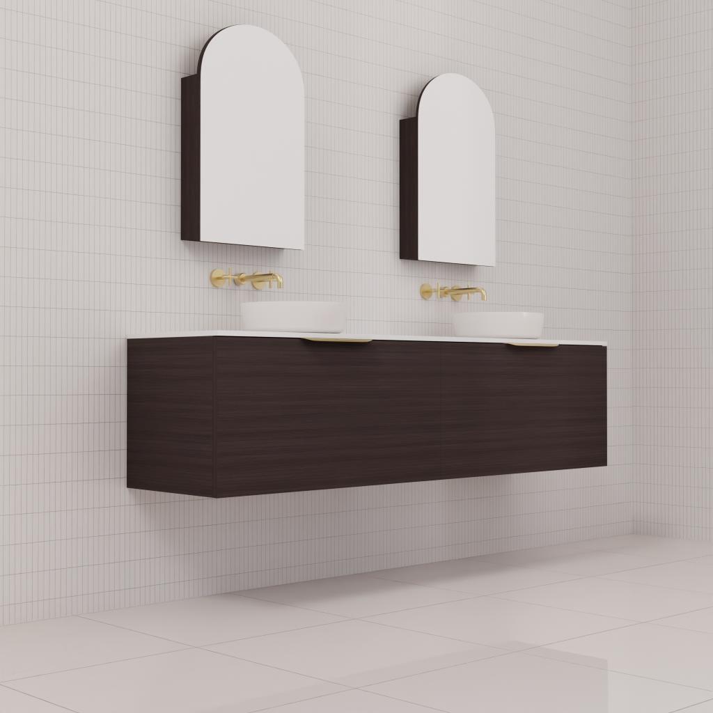 Zoe - 1800mm Espresso Oak Wall Hung Vanity