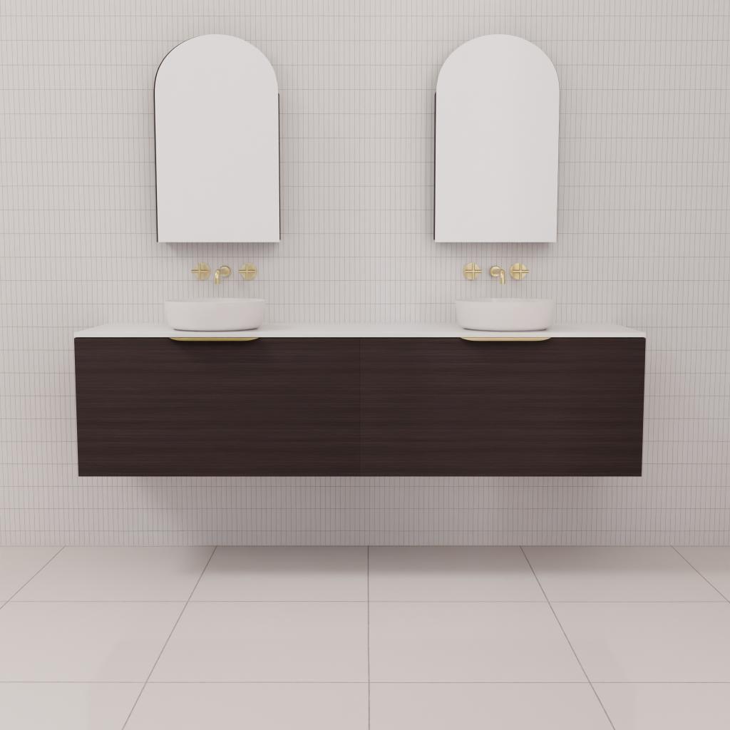 Zoe - 1800mm Espresso Oak Wall Hung Vanity