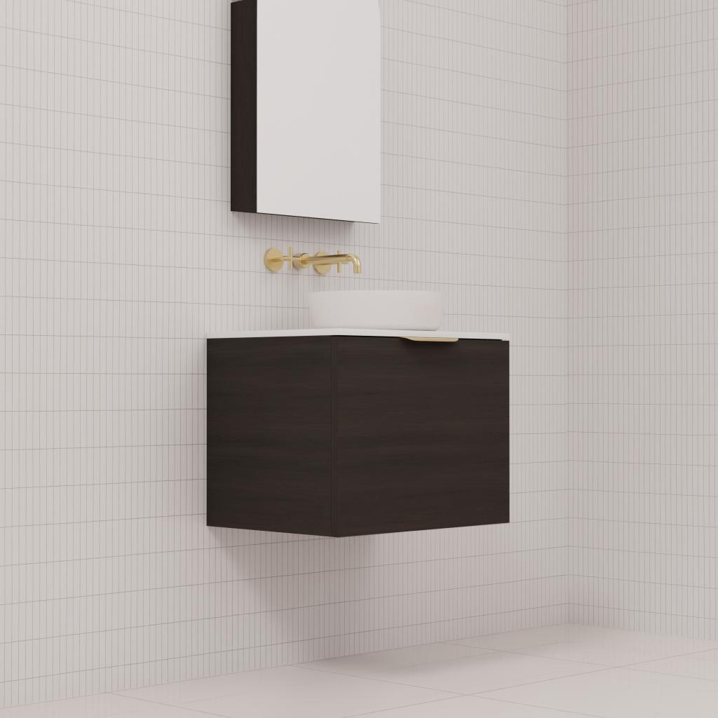 Zoe - 600mm Smoked Onyx Wall Hung Vanity
