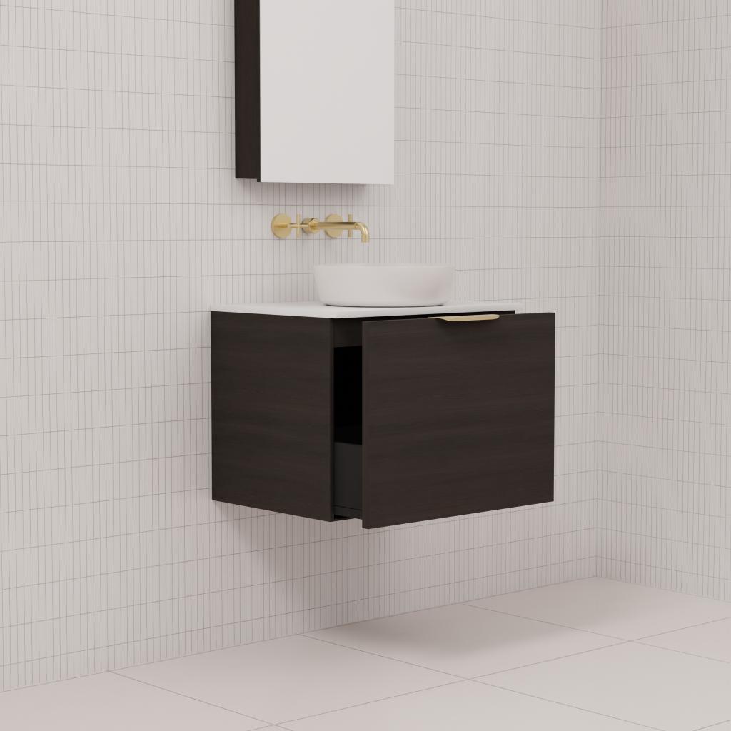Zoe - 600mm Smoked Onyx Wall Hung Vanity