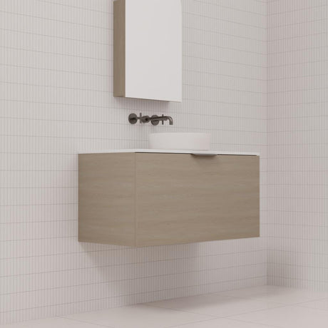 Zoe - 900mm Smoked Ash Wall Hung Vanity