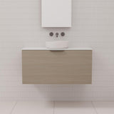 Zoe - 900mm Smoked Ash Wall Hung Vanity