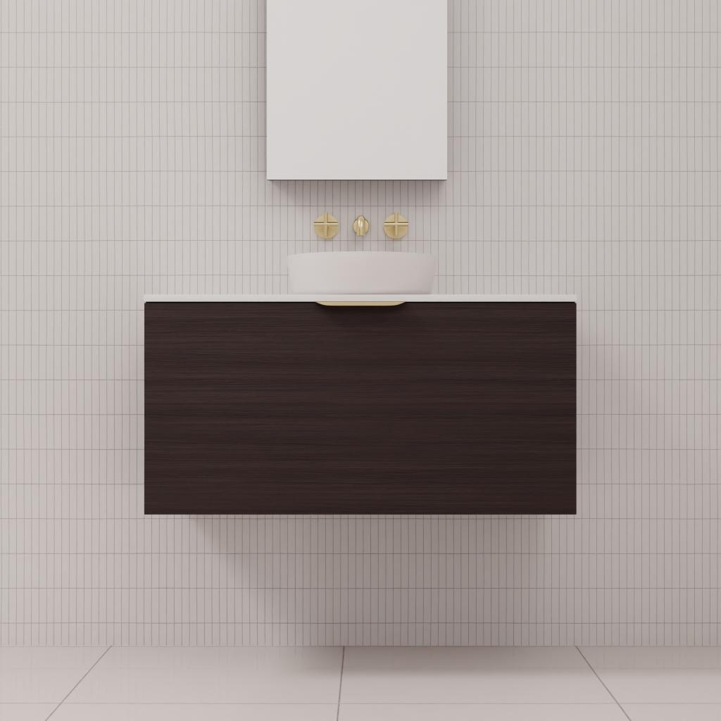 Zoe - 900mm Espresso Oak Wall Hung Vanity