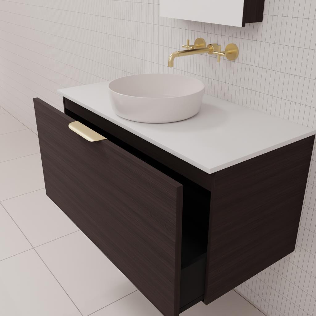 Zoe - 900mm Espresso Oak Wall Hung Vanity