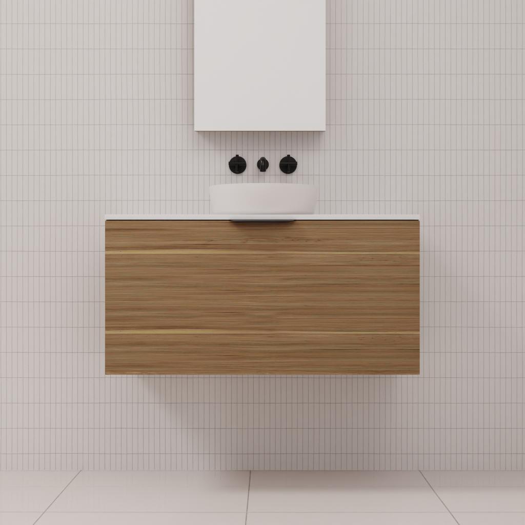 Zoe - 900mm Tuscan Oak Wall Hung Vanity