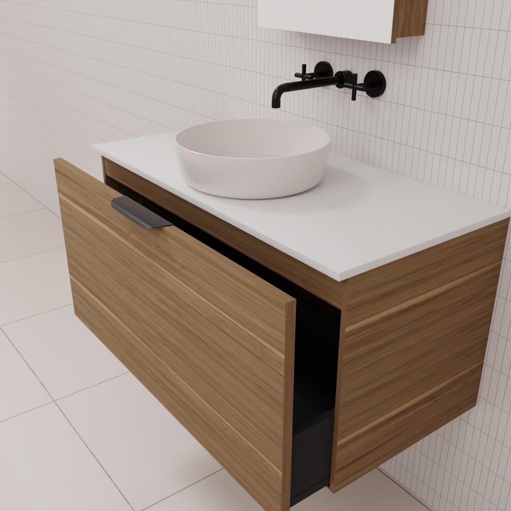 Zoe - 900mm Tuscan Oak Wall Hung Vanity