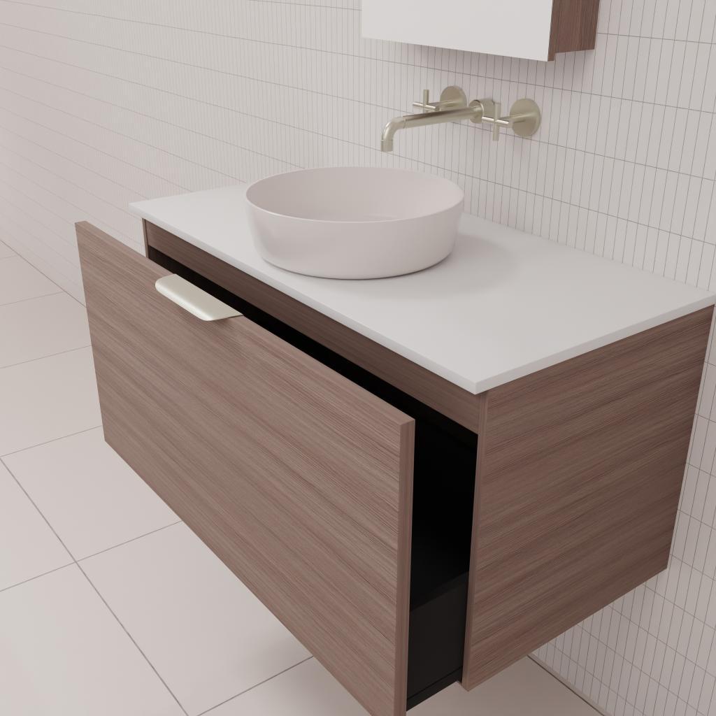 Zoe - 900mm Urban Oak Wall Hung Vanity