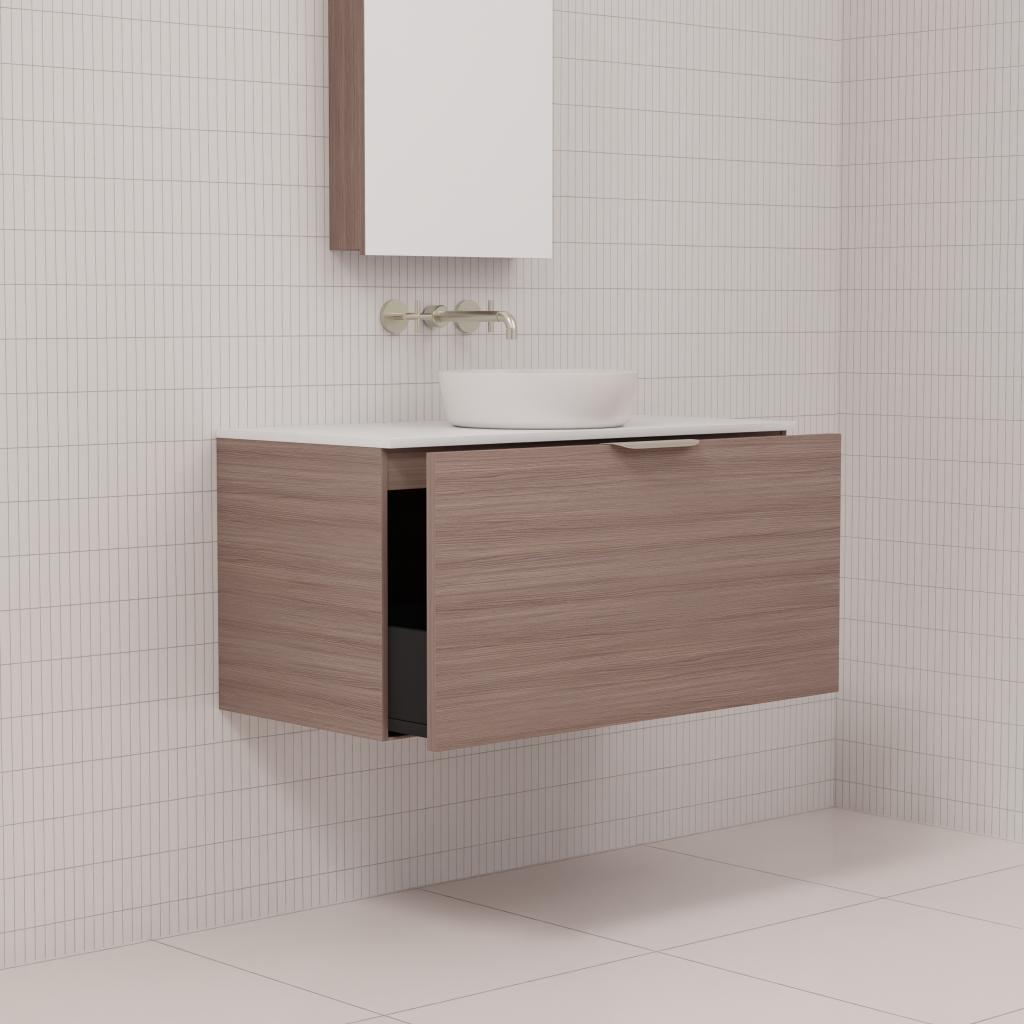 Zoe - 900mm Urban Oak Wall Hung Vanity