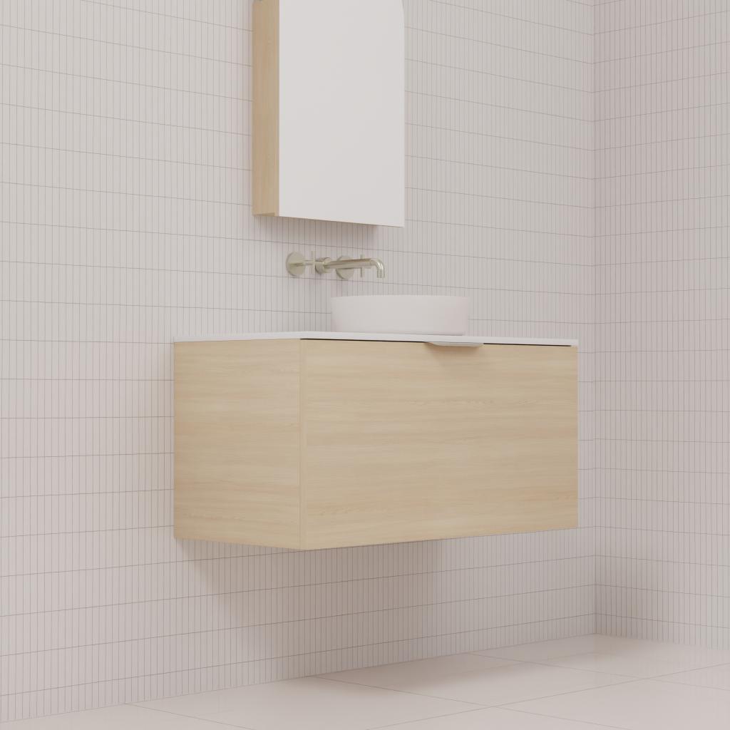 Zoe - 900mm Vero Oak Wall Hung Vanity