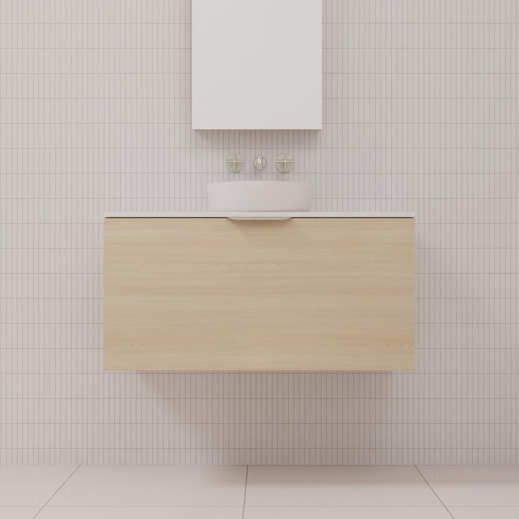 Zoe - 900mm Vero Oak Wall Hung Vanity