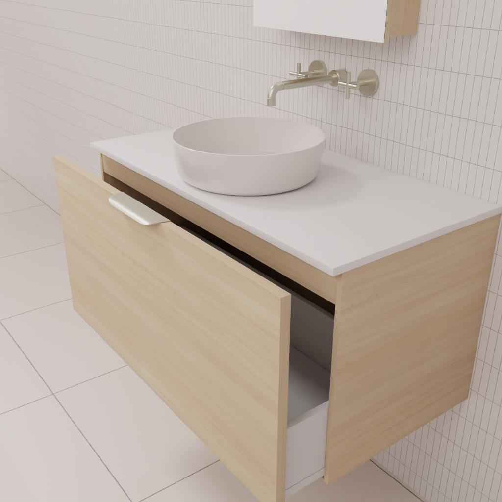 Zoe - 900mm Vero Oak Wall Hung Vanity
