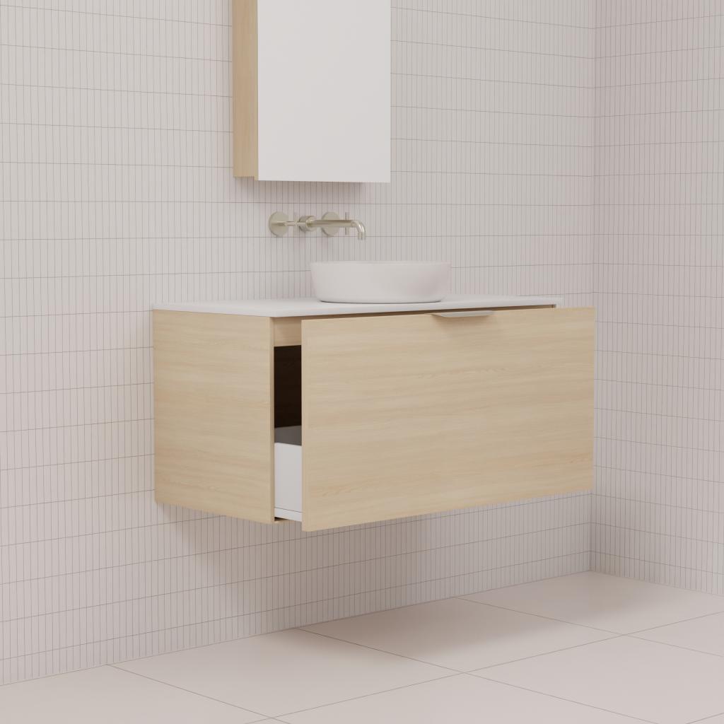 Zoe - 900mm Vero Oak Wall Hung Vanity