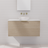 Zoe - 900mm Coastal Oak Wall Hung Vanity